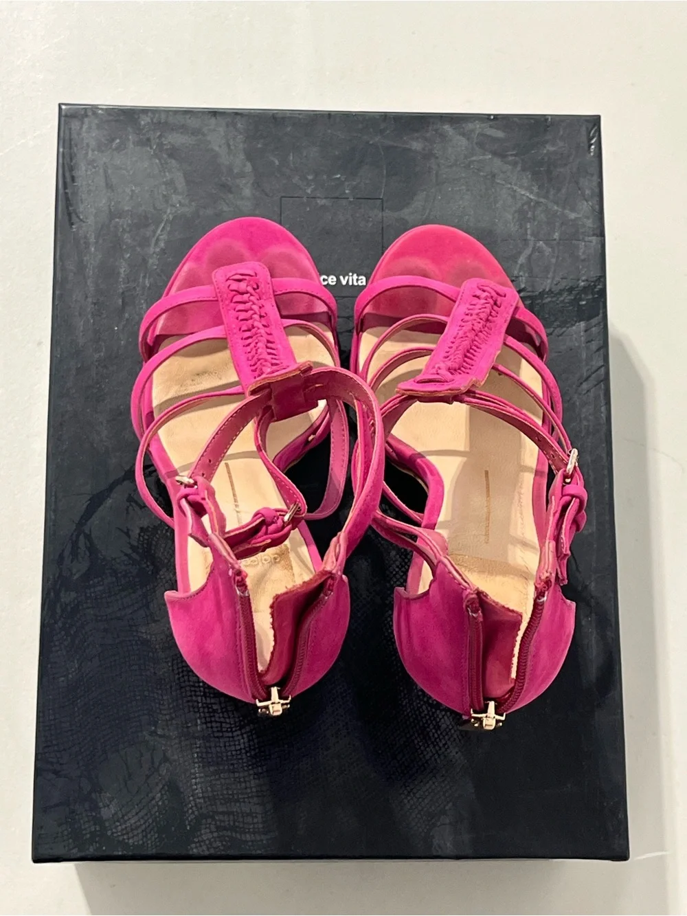 Dolce Vita Hot Pink Strappy Braided High Heel Sandals